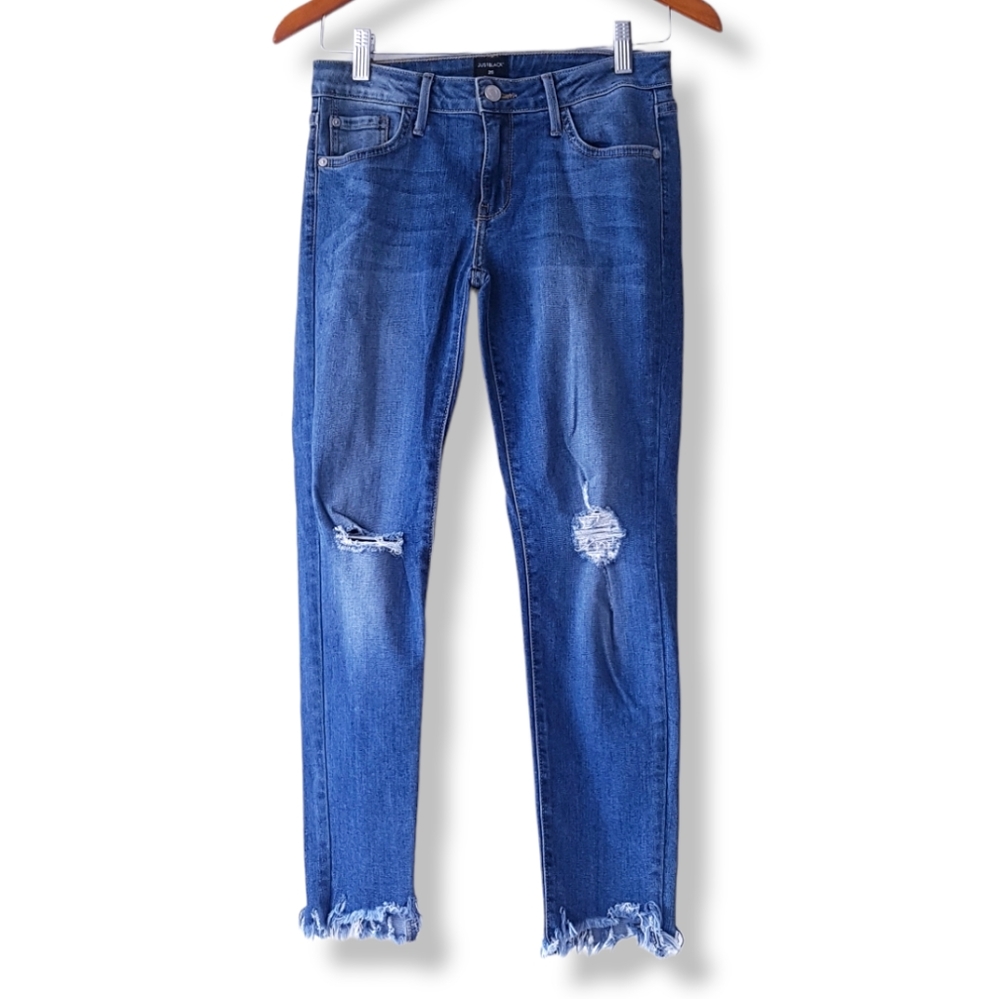 JUST BLACK Blue Skinny Ankle Jeans